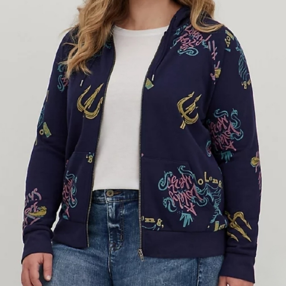 Torrid Disney Villain Antivday Ursula Hoodie Jacket Blue 2X